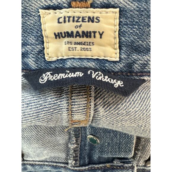 Citizens of Humanity Liya Size 25 High Rise Crop Distressed Button Fly Denim - Picture 6 of 9